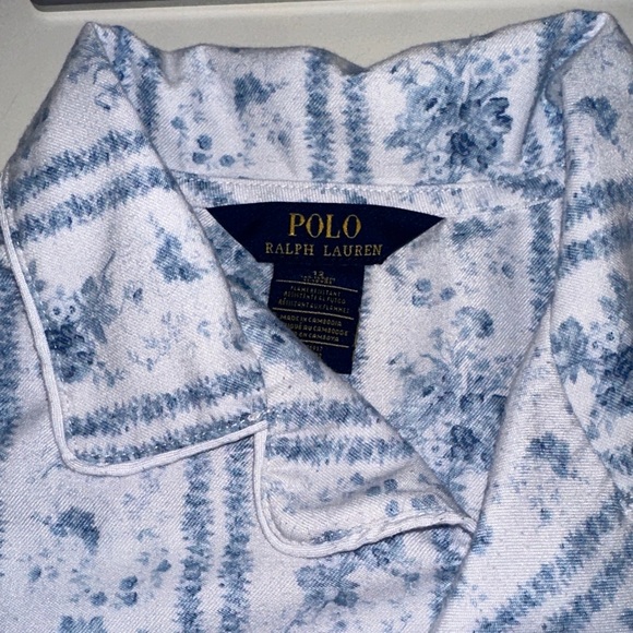 Ralph Lauren Blue Floral Kids Pajama Set - Picture 3 of 4